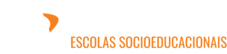 Logo Escolas Socioeducacionais Santa Marcelina - Branco e Laranja